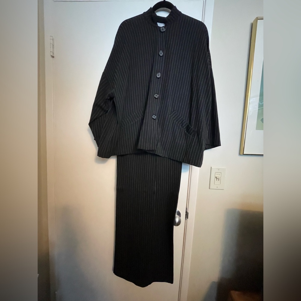 bryn Walker Charcoal Pinstripe Ensemble